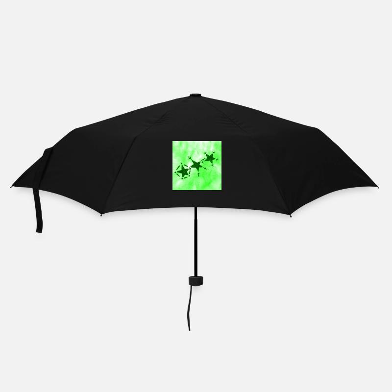 3 STERNE LÄCHELN GRÜN - Regenschirm (klein) - Schwarz