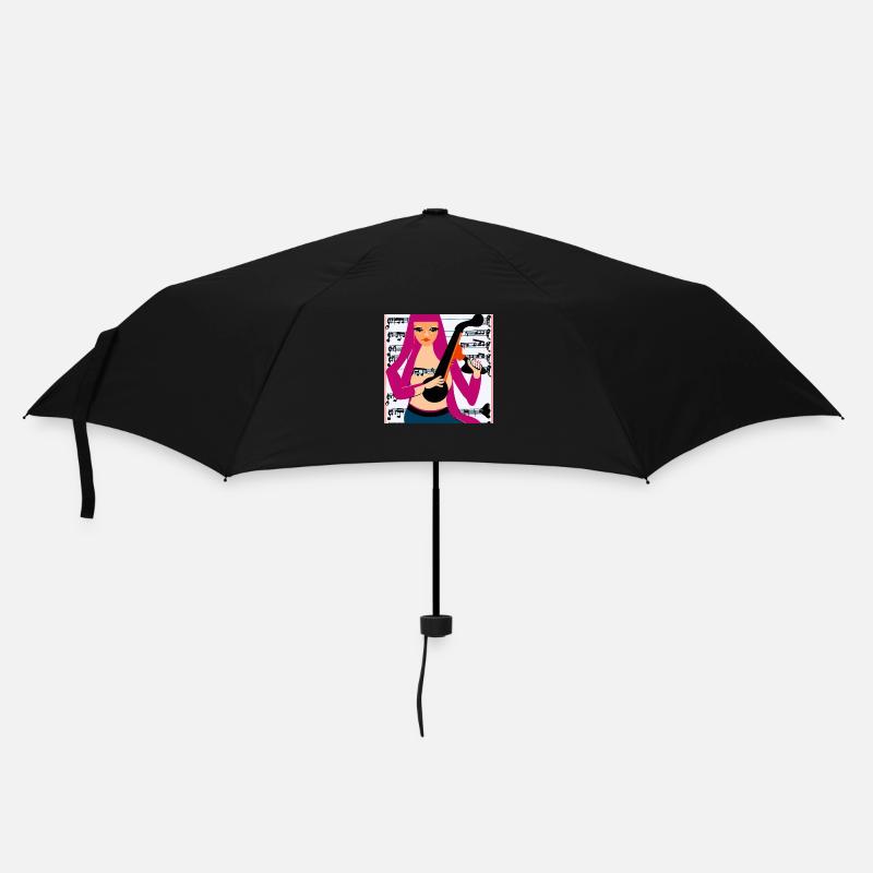 Musik Mädchen - Regenschirm (klein) - Schwarz