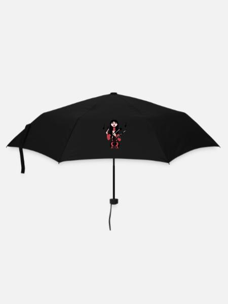 Musik Mädchen - Regenschirm (klein) - Schwarz