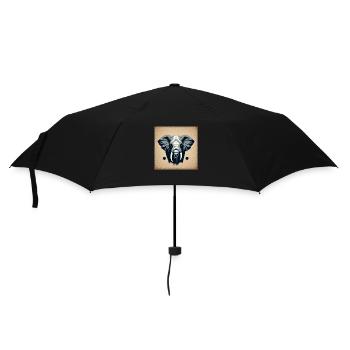 Little Elephant Cartoon Cute Love Adventure 9 - Umbrella (small) - black - Front