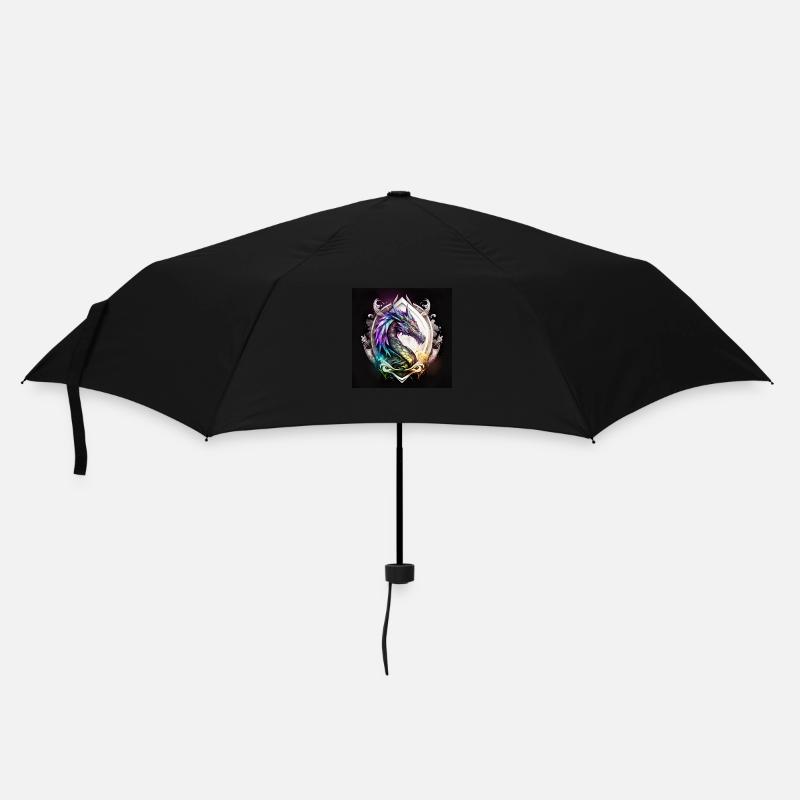 Mystischer Drache - Regenschirm (klein) - Schwarz