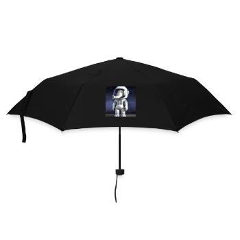 Astronaut Elephant: Unique Design - Umbrella (small) - black - Front