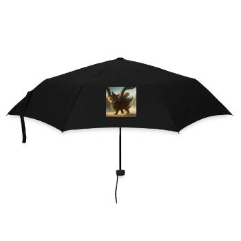 Fliegende Katze - Regenschirm (klein) - Schwarz - Vorne
