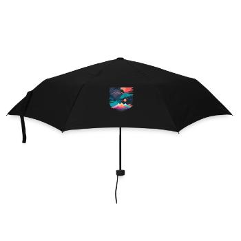 Mountain moon vinyl - Umbrella (small) - black - Front