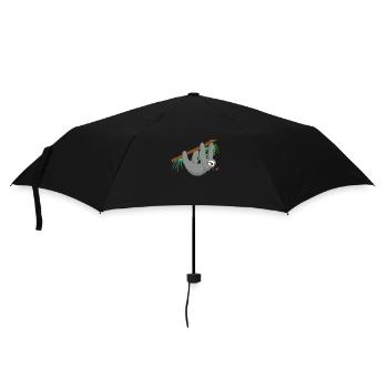 Faultier - Regenschirm (klein) - Schwarz - Vorne