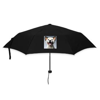 weisser Hund anime style - Regenschirm (klein) - Schwarz - Vorne