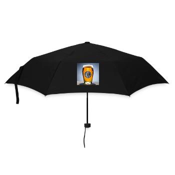 Bitcoin logo auf gefülltem Bierglas - Regenschirm (klein) - Schwarz - Vorne