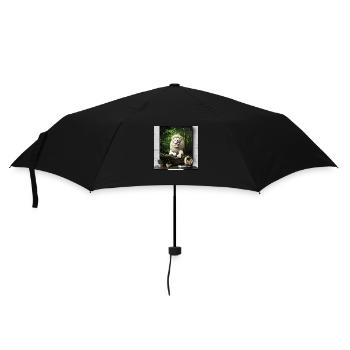 White, majestic lion - Umbrella (small) - black - Front