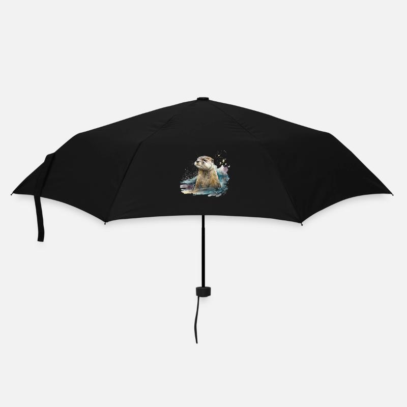 Otter - Regenschirm (klein) - Schwarz