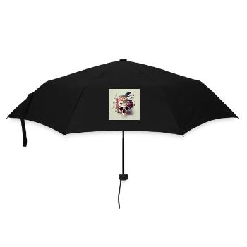 Flowery Skull - Umbrella (small) - black - Front