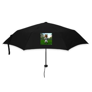 Karate Hörnchen - Regenschirm (klein) - Schwarz - Vorne