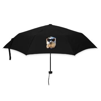 Cool guinea pig with sunglasses on the beach - Umbrella (small) - black - Front