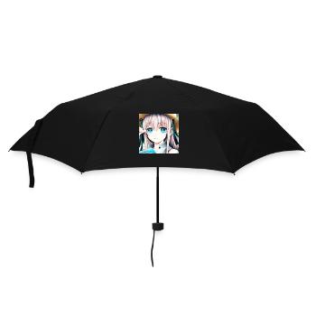 Anime Girl aux yeux bleus - Parapluie standard - noir - Devant