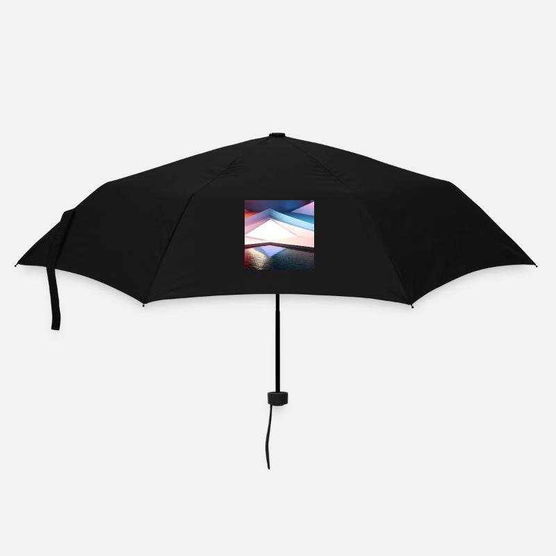 Geometrisch, 3D Digital Art Design - Regenschirm (klein) - Schwarz