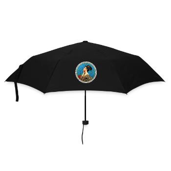 Woman Badge ArtNouvaue 13 - Regenschirm (klein) - Schwarz - Vorne