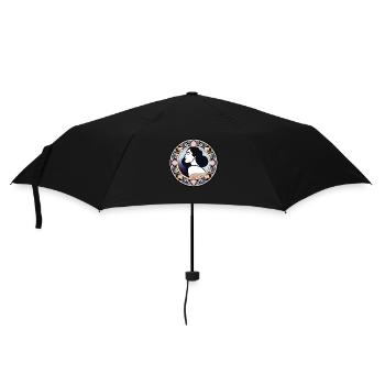 Woman Badge ArtNouvaue 08 - Regenschirm (klein) - Schwarz - Vorne