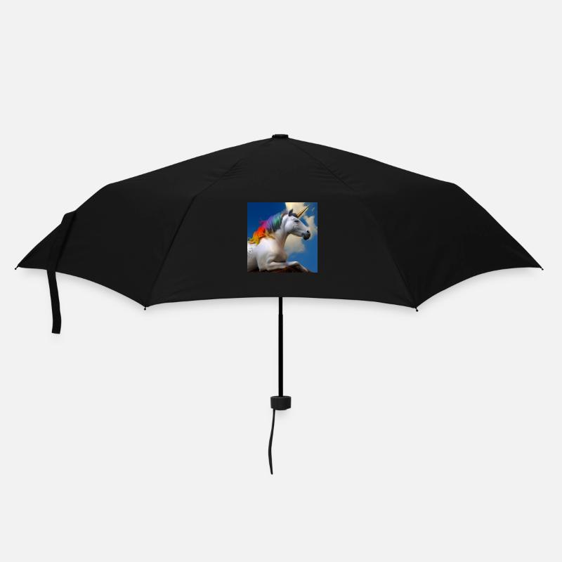Einhorn - Regenschirm (klein) - Schwarz