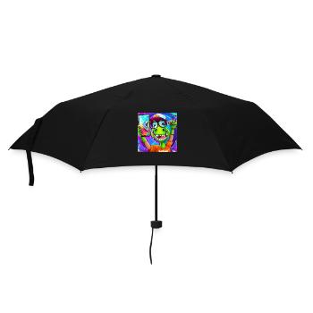 Cooler Dinosaurier macht Selfie V6 Geschenk - Regenschirm (klein) - Schwarz - Vorne