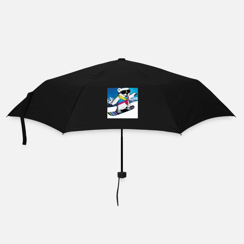 Cool Polar Bear Rides Snowboard Cadeau - Parapluie standard - noir