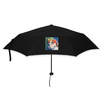 Beeindruckend! Feder! -Dogge - Regenschirm (klein) - Schwarz - Vorne