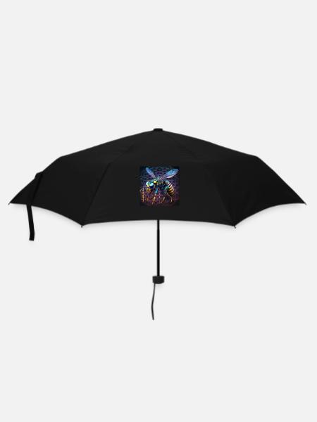 Farbige Wespe, einzigartiges Design - Regenschirm (klein) - Schwarz