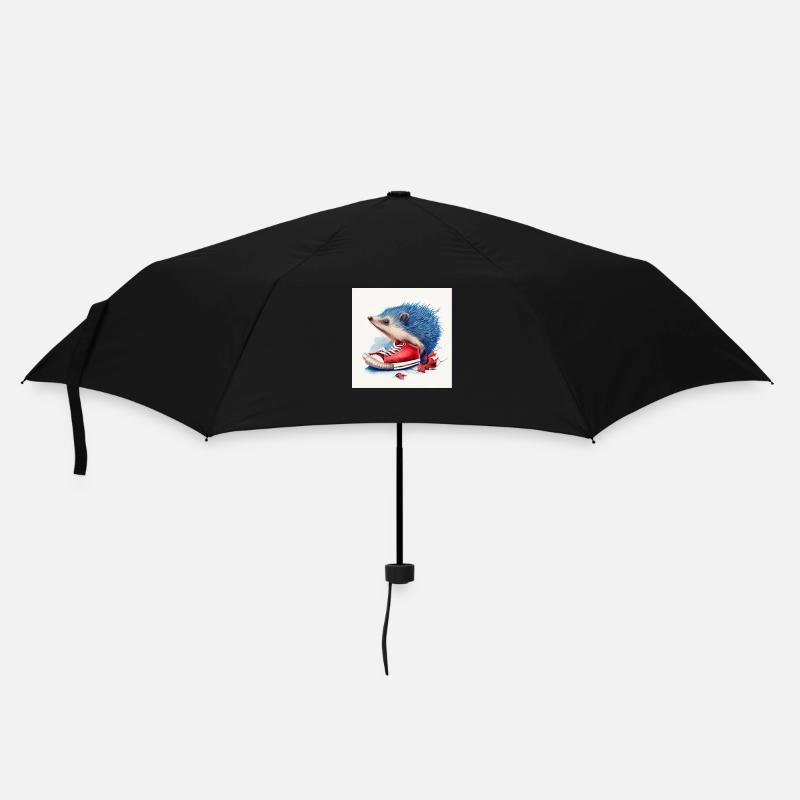 Blue hedgehog and red shoes - Umbrella (small) - black