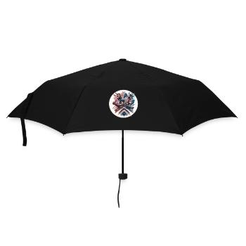 American Football - Spieler - Logo - Touchdown - Regenschirm (klein) - Schwarz - Vorne