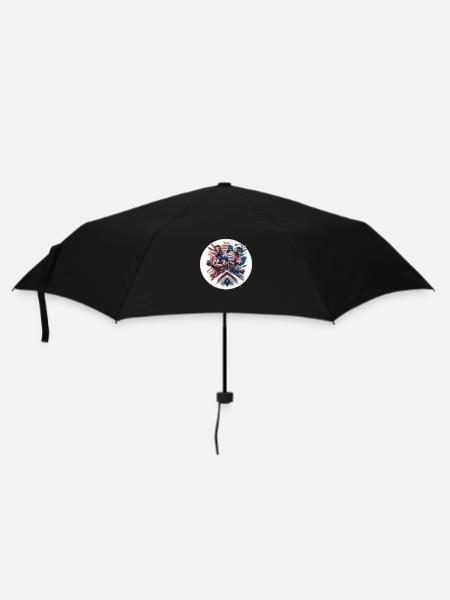 American Football - Spieler - Logo - Touchdown - Regenschirm (klein) - Schwarz