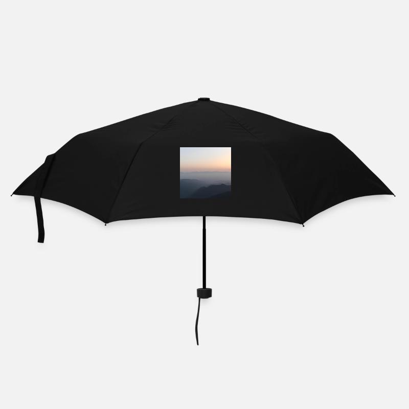 Sonnenaufgang über Bergen - Regenschirm (klein) - Schwarz