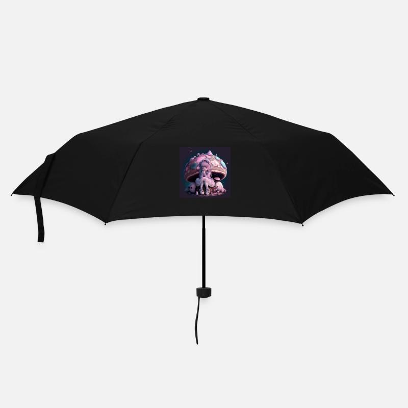 Fille sous champignon - Parapluie standard - noir