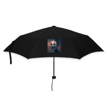 Head With a Landscape Inside - Umbrella (small) - black - Front