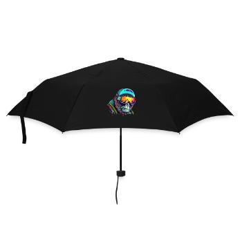 Cool gorilla skier - Umbrella (small) - black - Front