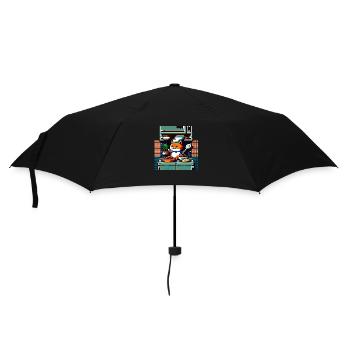 Cooking cat en 8 bits comme un chef dans la cuisine - Parapluie standard - noir - Devant