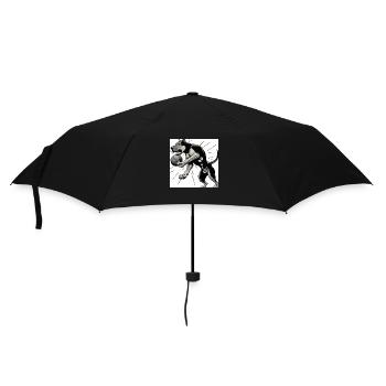 a dog with a ball illustroke - Umbrella (small) - black - Front