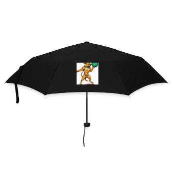 a dog with a ball illustroke 3 - Umbrella (small) - black - Front