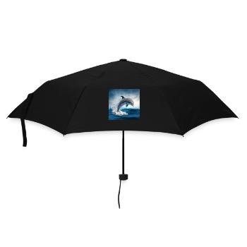 FOX0610 dolphin - Regenschirm (klein) - Schwarz - Vorne