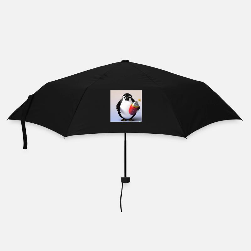 Pinguin-Bombe - Regenschirm (klein) - Schwarz