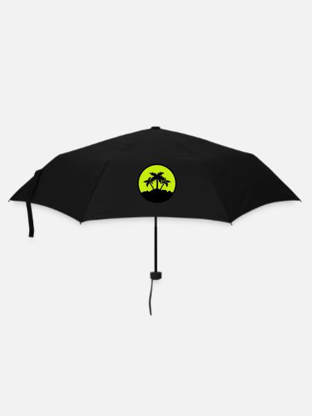 palmen design - Regenschirm (klein) - Schwarz