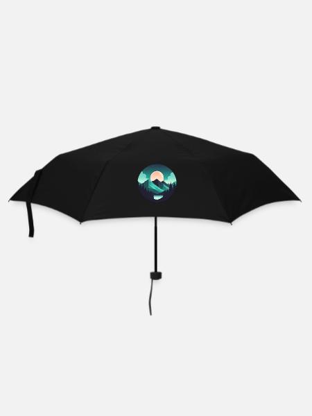 Mountain Landscape Geometric Art - Umbrella (small) - black