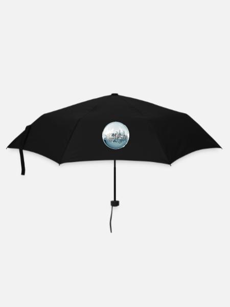 City in the Sea - Houses in a Glass Ball - Umbrella (small) - black