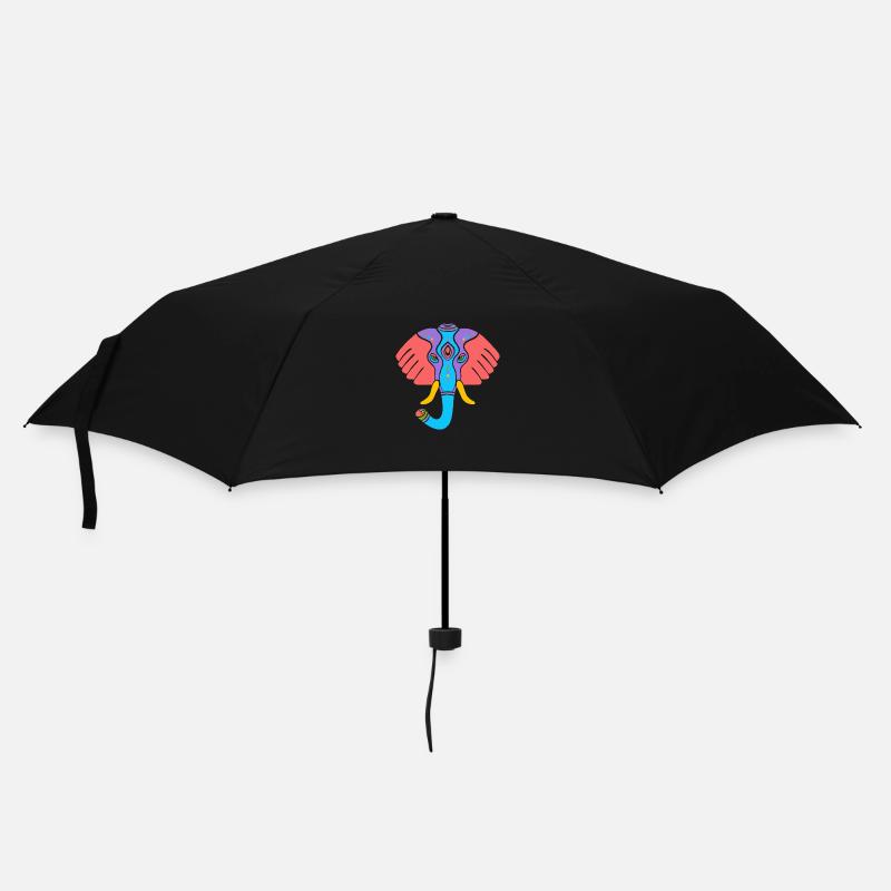 Symbol eines indischen Elefanten, Kultur Indiens - Regenschirm (klein) - Schwarz