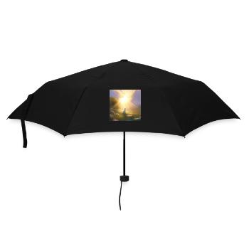 Hund im Himmel - Vierbeiner verlässt die Welt - Regenschirm (klein) - Schwarz - Vorne