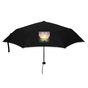 Hund im Himmel - Vierbeiner verlässt die Welt - Regenschirm (klein) - Schwarz - Vorne