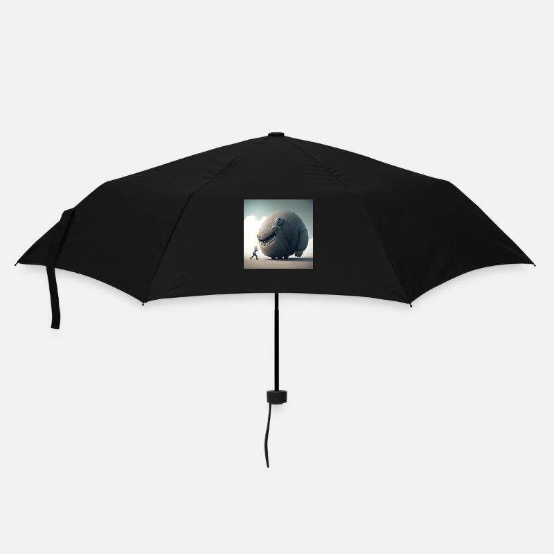 Seltsam nach oben geht runter - Regenschirm (klein) - Schwarz