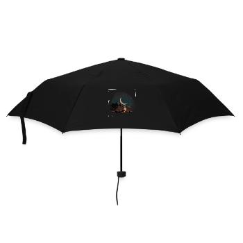 Tente au clair de lune avec feu de camp, pour les campeurs - Parapluie standard - noir - Devant