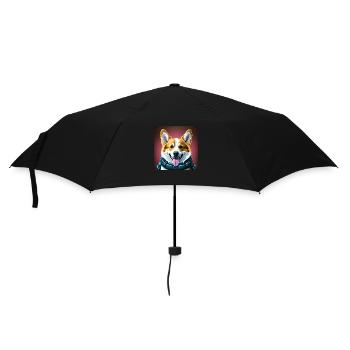 Portrait of Corgi - Umbrella (small) - black - Front