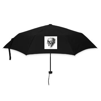 Gruseliger Totenkopf Schädel im Goth- und Emo-Stil - Regenschirm (klein) - Schwarz - Vorne