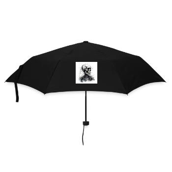 Gruseliger Totenkopf Schädel im Goth- und Emo-Stil - Regenschirm (klein) - Schwarz - Vorne