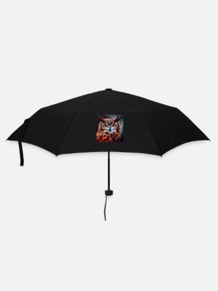 Owl #2 - Umbrella (small) - black