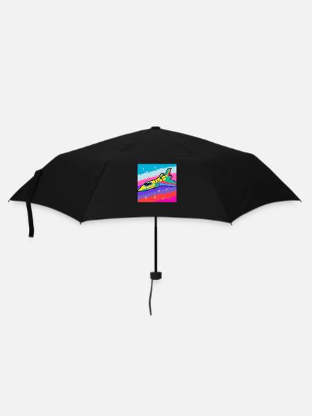 Das farbige Raumschiff - Regenschirm (klein) - Schwarz